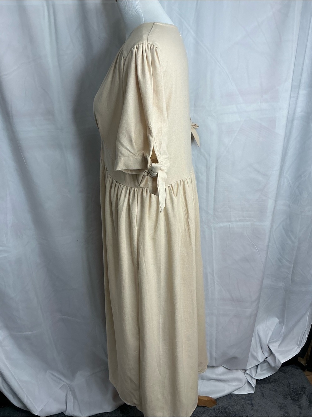 2359 - Amanda Collection Boho V-Neck Button-Front Midi Dress - Picture 6 of 9